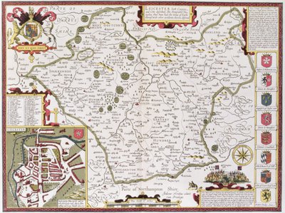 Leicester, engraved by Jodocus Hondius from John Speed